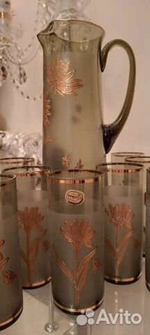 Кувшин со стаканами Богемия