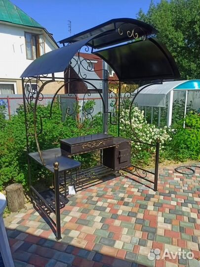 Кованый мангал с печкой