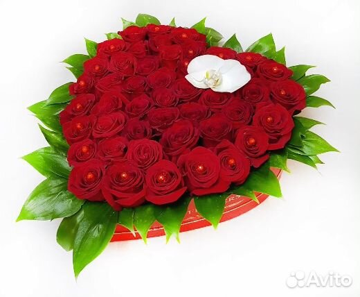 Сердце из роз.Розы в коробке