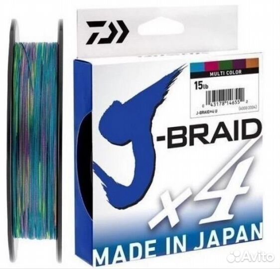 Шнур Daiwa J-Braid X4E 300м 0,17мм 8.4кг Multi Col
