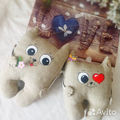 Котики 2 шт. мягкие игрушки Влюблённая пара