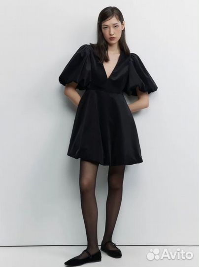 Чёрное бархатное платье Befree, р. 44