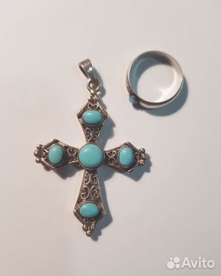 Серебряный крест. Флакон для благовоний