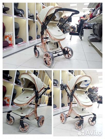 Коляска трансформер Luxmom 608 3 в 1 Бежевый