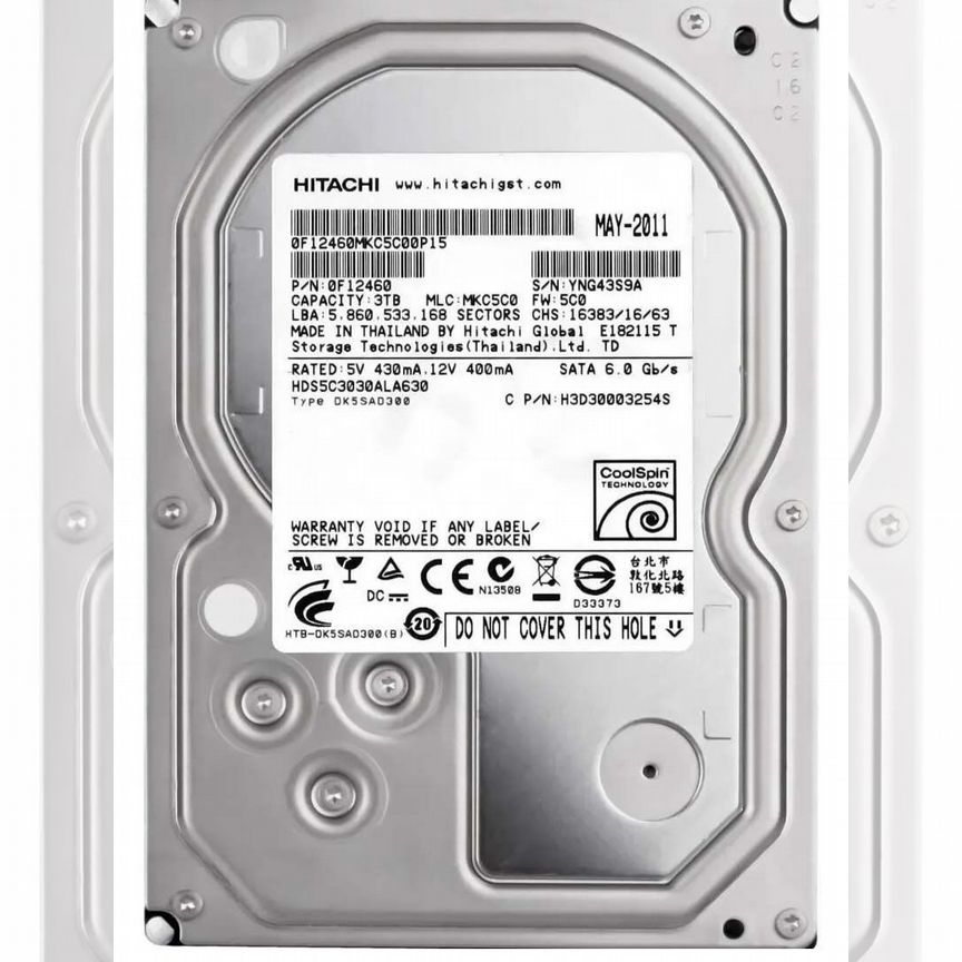 [H3D30003254S] Жесткий Диск Hitachi H3d30003254s 3tb Coolspin