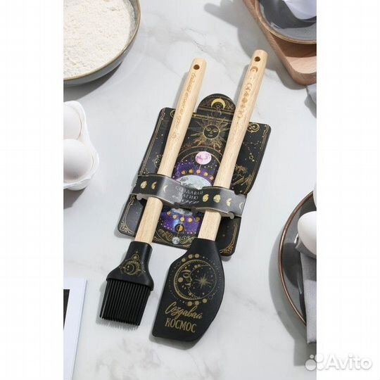 Набор лопатка и кисть из силикона 31 см х 12,5 см