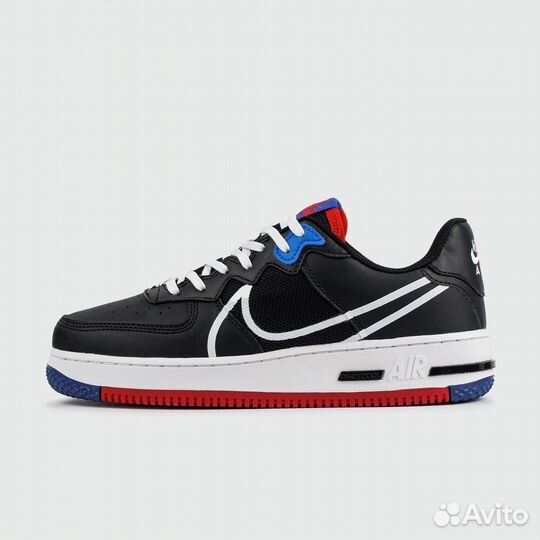 Кроссовки Nike Air Force 1 React Black White Red