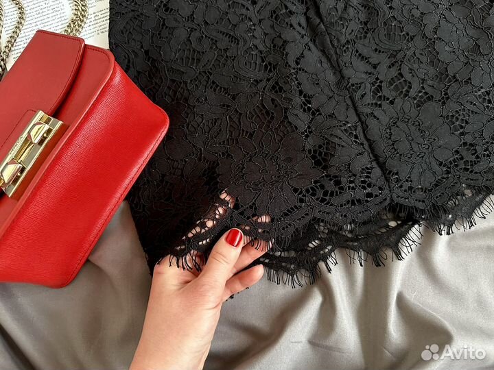 Юбка Lime кружевная черная XS