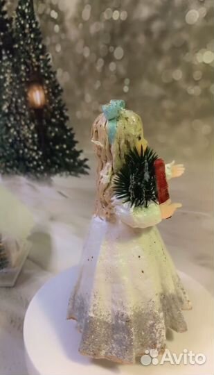 Ватные елочные игрушки ручной работы