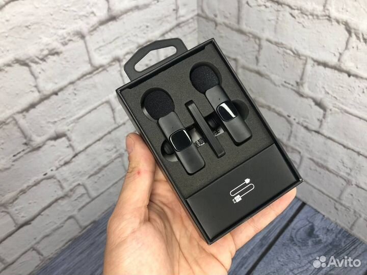 Беспроводной петличный микрофон для iPhone Двойной