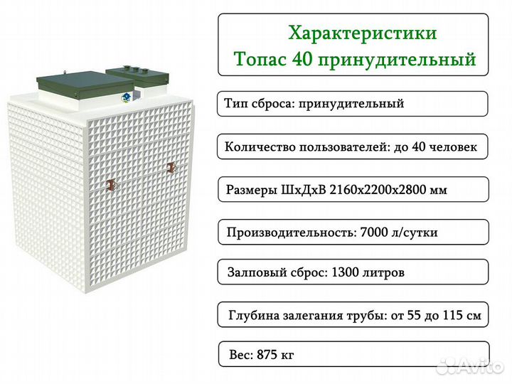 Септик Топас 40 пр принудительный с доставкой