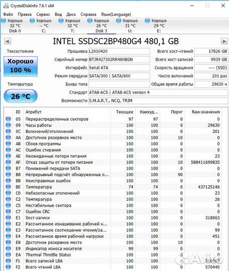 Жесткий диск серверные ssd 512gb 480гб 1tb