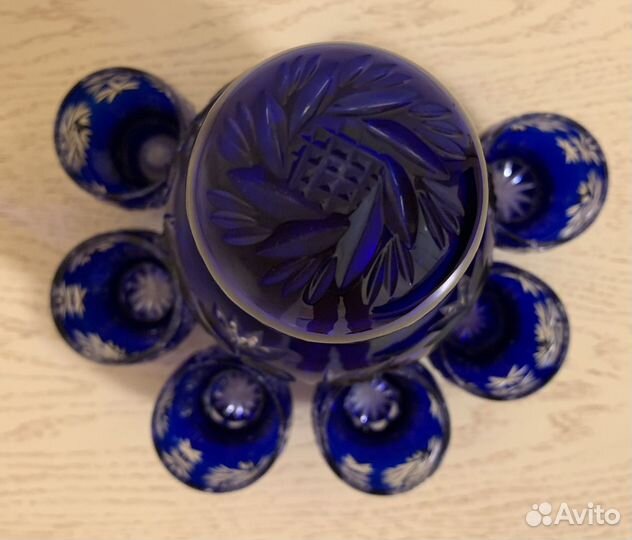 Графин хрустальный СССР Кобальт