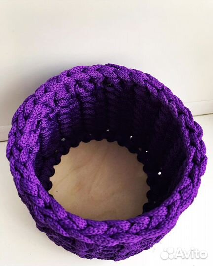 Корзина интерьерная для хранения вязаная