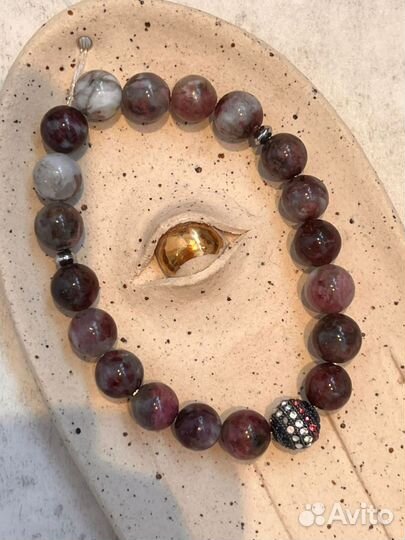 Розовый турмалин браслет ручная работа