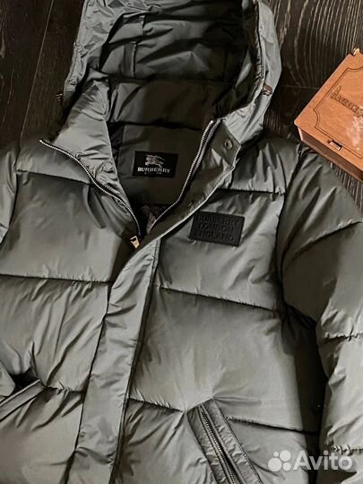 Зимний пуховик burberry с капюшоном 46-54