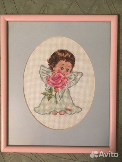 Картина Ангел, вышивка ручная