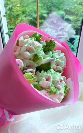 Букеты из зефирных цветов