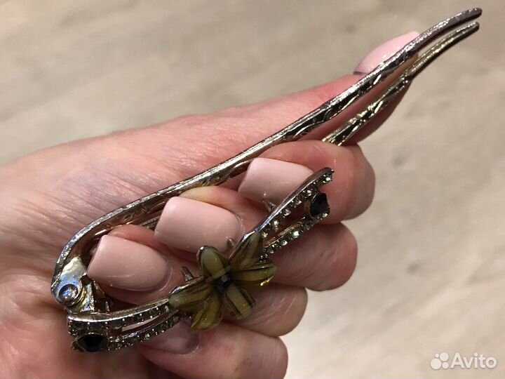 Заколка шпилька со стразами