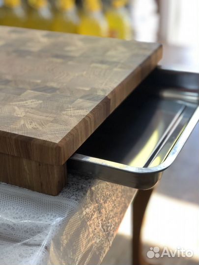 Торцевая разделочная доска с подносом