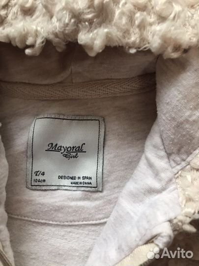Кофта на молнии mayoral для девочки 104