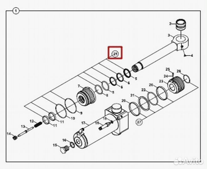 Ремкомплект г/ц поворота стрелы Hidromek