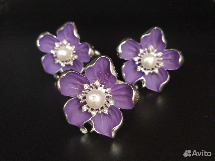 Кольца для салфеток фиолетовый цветок сервировка