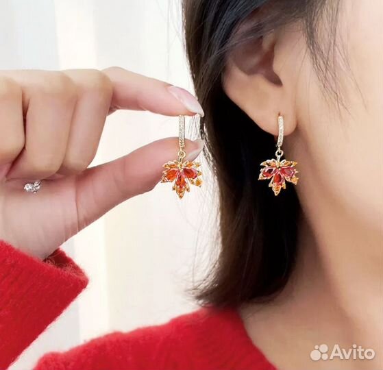 Новые серьги Клиновый листок