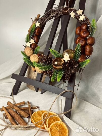 Новогодний венок ручной работы