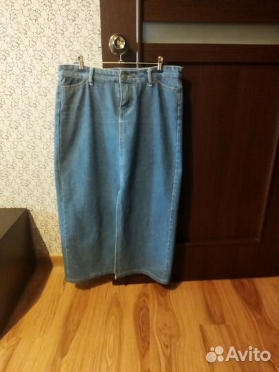Джинсовая юбка длинная 48 50