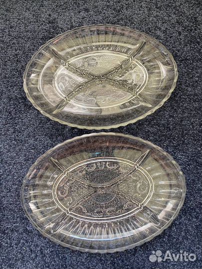 Блюдо хрусталь овальной формы