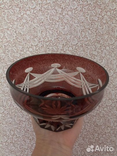 Конфетница, ваза, салатница марганцевое стекло