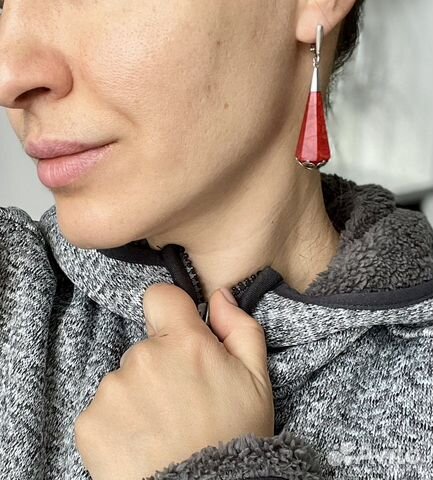 Серьги серебряные с натуральным кораллом купить в Москве | Личные вещи ...