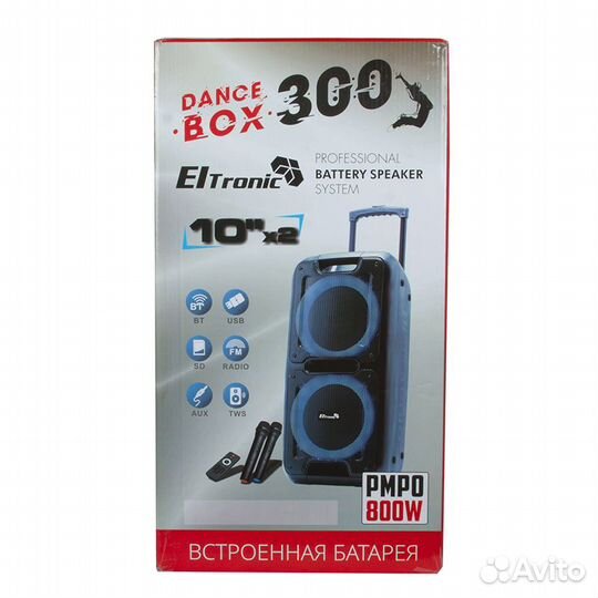 Мощная колонка Eltronic 20-14 с двумя микрофонами