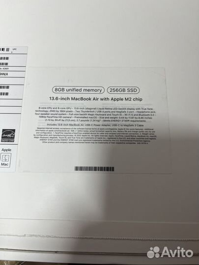 Apple Macbook Air 13 M2 256gb Гарантия