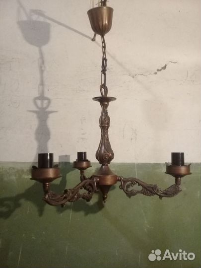 Люстра СССР, на 3 лампочки. Алюминий