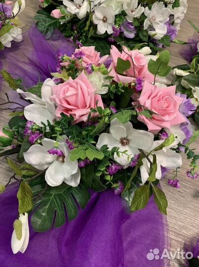 Свадебные украшения на машины прокат