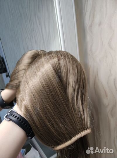 Волосы хвост шиньон русые