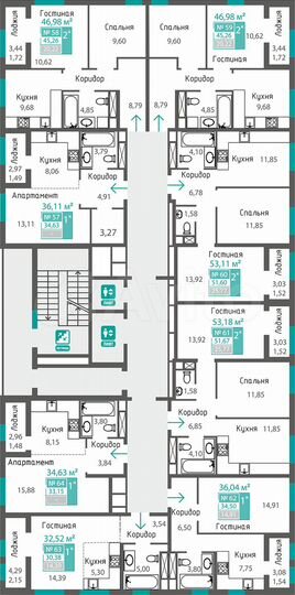 2-к. квартира, 47 м², 10/17 эт.