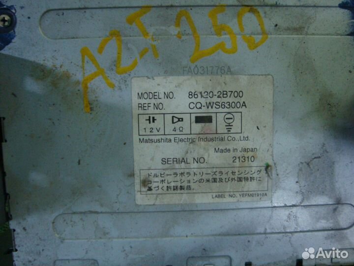 Магнитофон toyota AZT250,AZT250W,AZT250,AZT251W,AZ