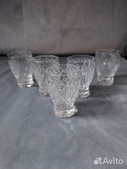 Бокалы, рюмочки СССР Хрусталь. 5 шт