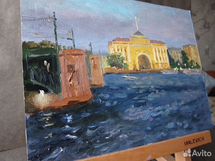 Картина маслом Питер панорама