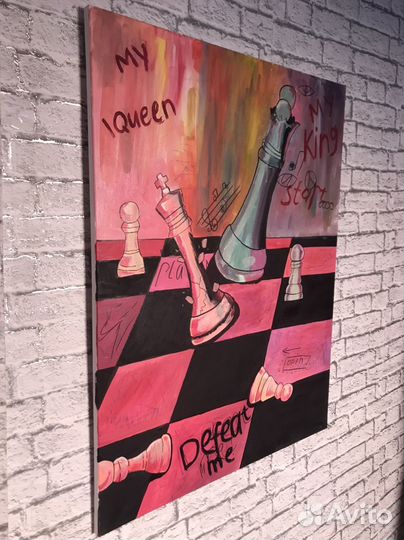 Картина акрилом на холсте большая