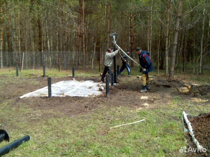 Монтаж винтовых свай Бор