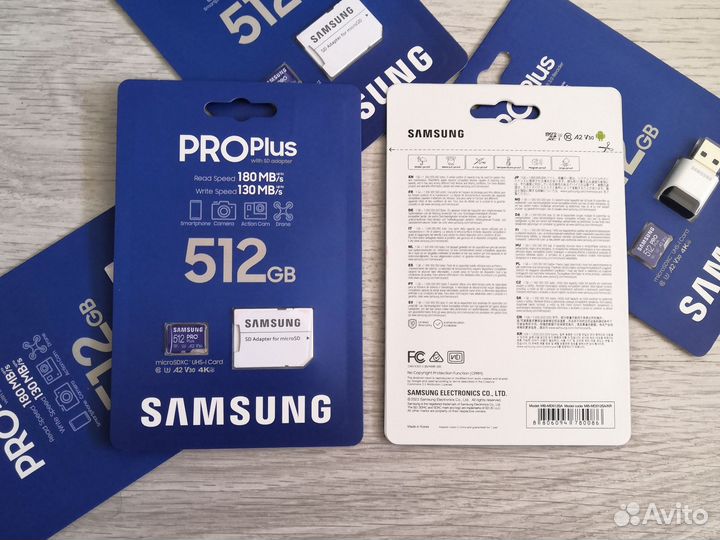 Samsung PRO Plus 512GB microSD карта памяти U3 4K