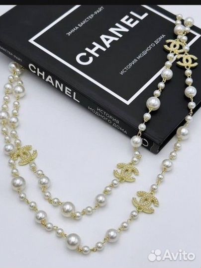 Chanel подвеска колье с жемчугом люкс