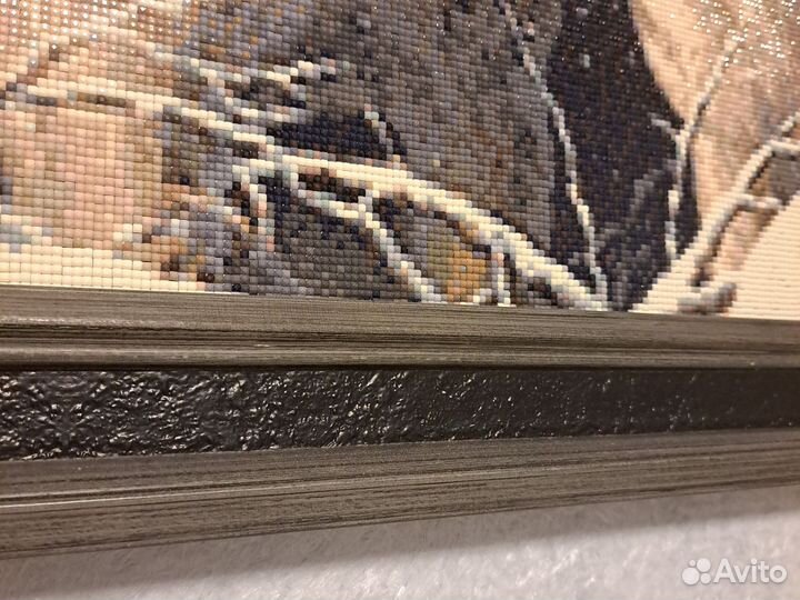 Картина мозаика Волки