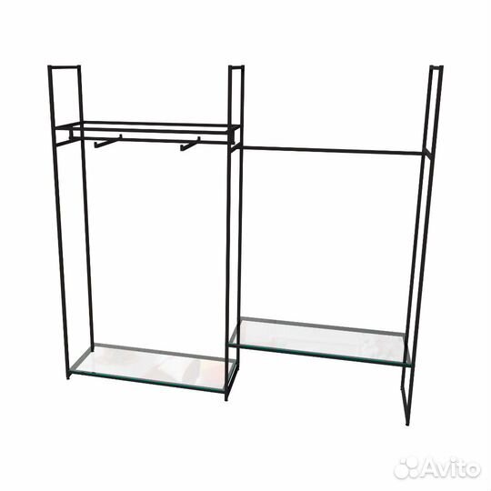 Стеллаж для одежды кс-2201 со стеклом