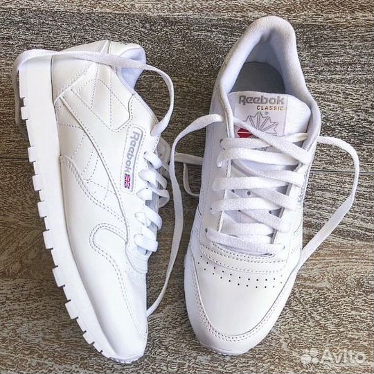 Кроссовки Reebok White Classic из Натуральной Кожи