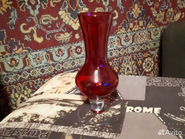 Винтажные вазочки цветное стекло